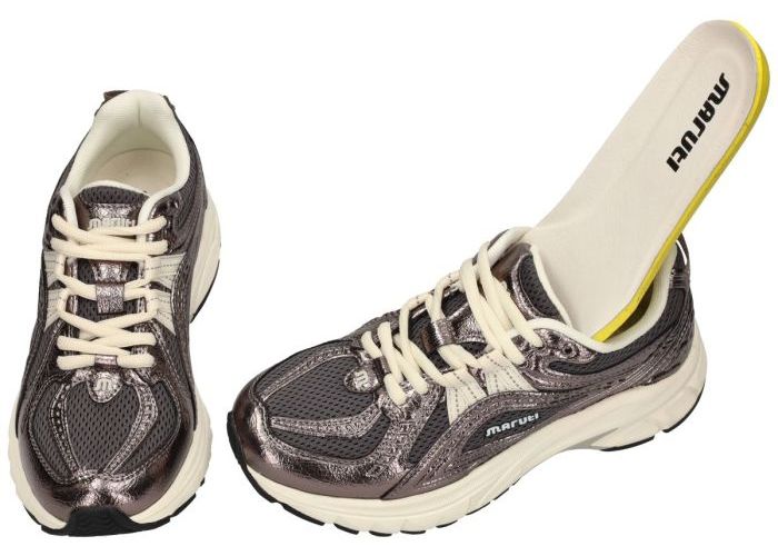 Maruti Nola Leather Metallic Anthracite 66.1895.01 sneakers  bruin donker