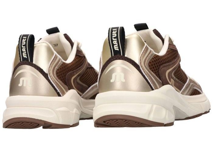 Maruti Novi Leather/textile Dark Brown -Metllic sneakers  bruin donker