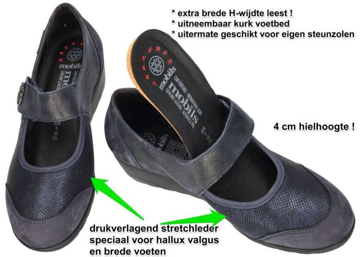Mobils Ergonomic BATHILDA ballerina's & mocassins blauw donker