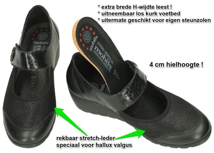 Mobils Ergonomic BATHILDA ballerina's & mocassins zwart
