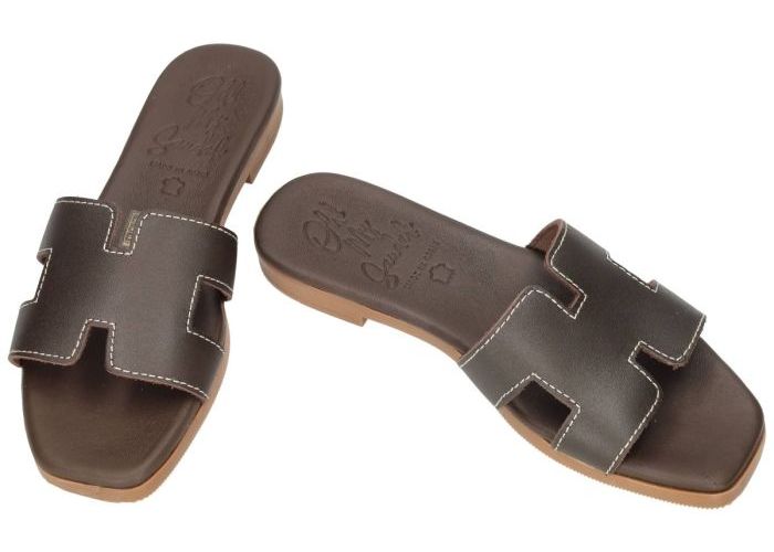 Oh! My Sandals 5810 slippers & muiltjes bruin donker