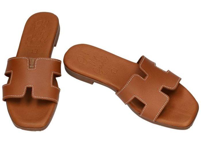 Oh! My Sandals 5566 slippers & muiltjes cognac/caramel