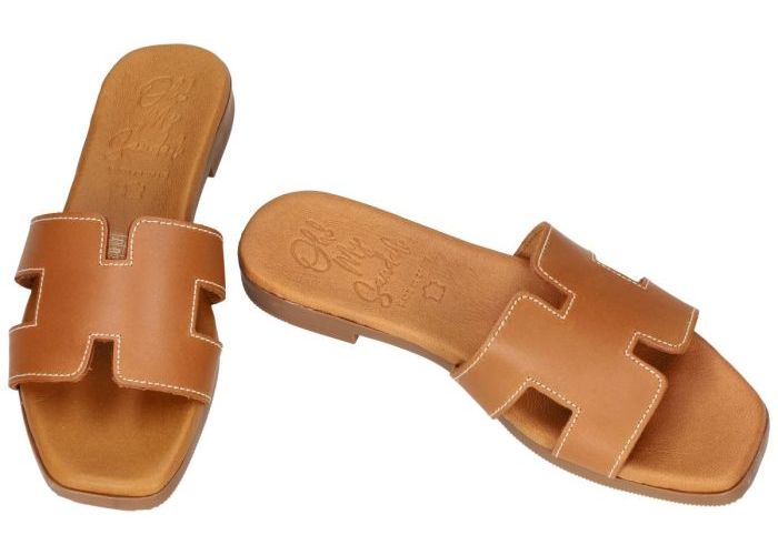 Oh! My Sandals 5810 slippers & muiltjes cognac/caramel