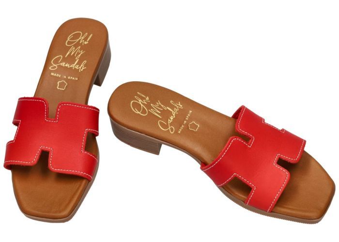 Oh! My Sandals 5810 A slippers & muiltjes rood