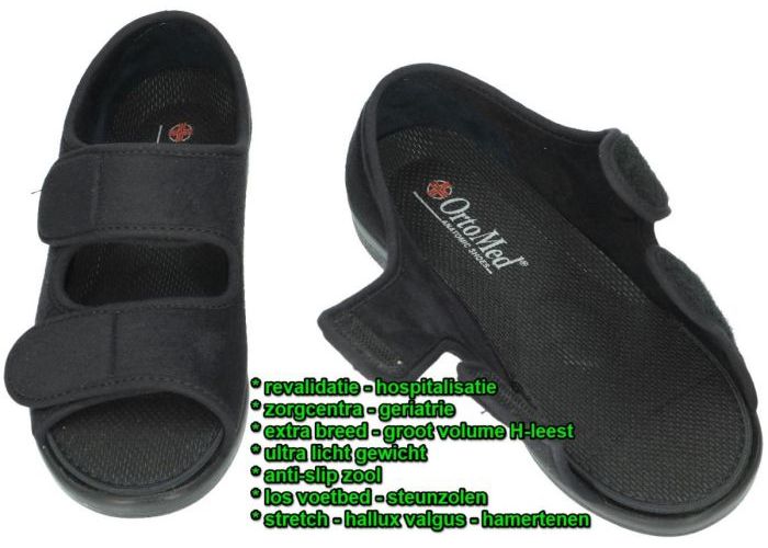 Ortomed 513 T44-PU-Q99 sandalen zwart