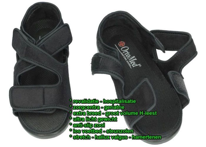 Ortomed 529 T44-PU-T44-Q99 sandalen zwart