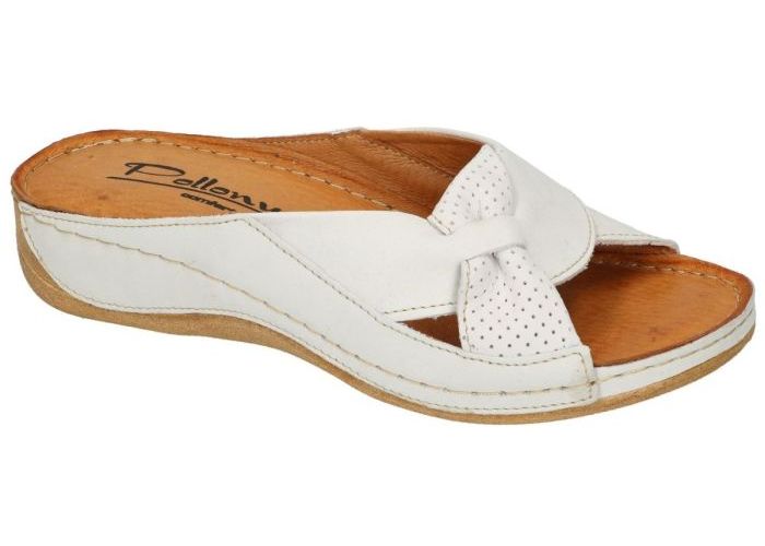 Damesschoenen Pollonus Comfort Shoes SLIPPERS & MUILTJES 5-0687-003 KLAPEK DAMSKI Off-white/ecru/parel
