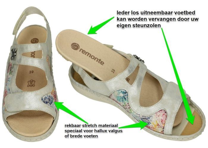 Remonte D7647-93 sandalen zilver