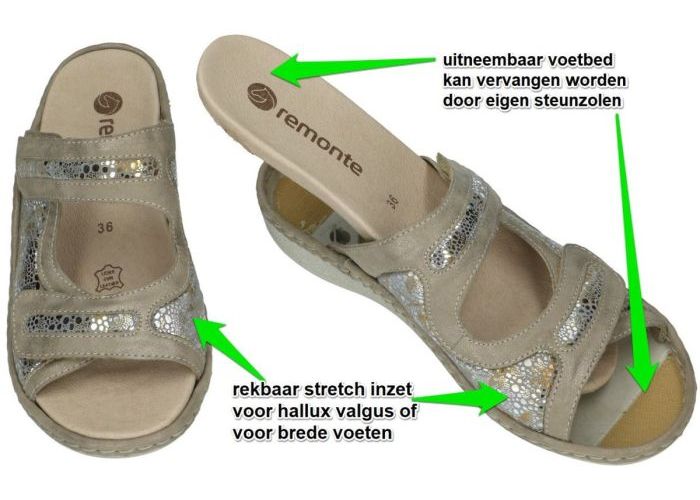 Remonte 9466 slipper - muiltje brons