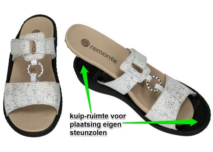 Remonte D7644-91  slippers & muiltjes off-white/ecru/parel