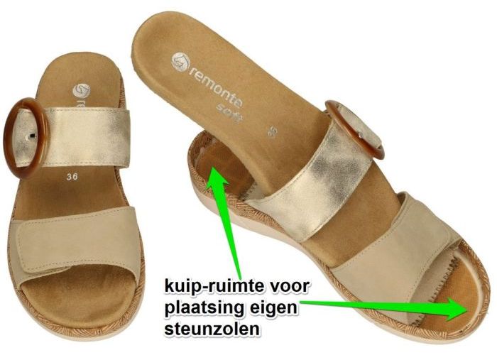 Remonte R6858-60 slippers & muiltjes beige