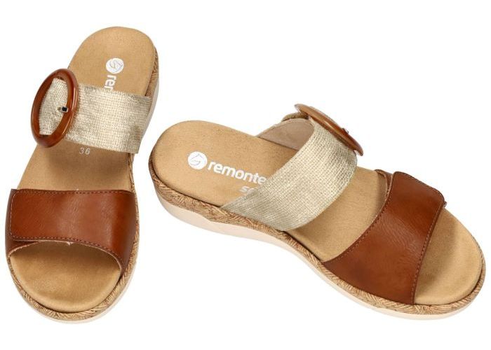 Remonte R6858-90 slippers & muiltjes cognac/caramel