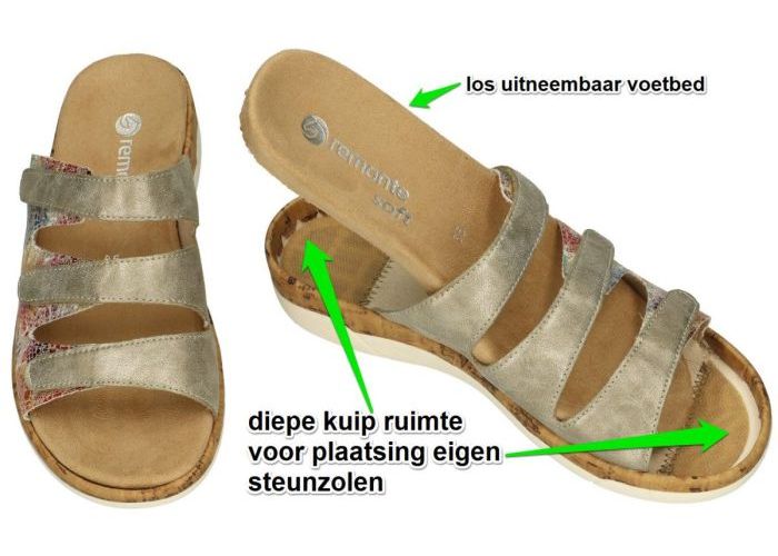 Remonte R6851-90 slippers & muiltjes multicolor