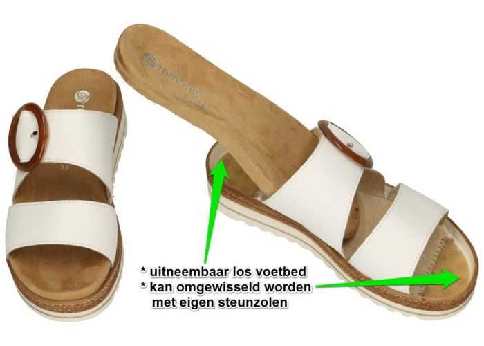 Remonte D0Q51-82 slippers & muiltjes wit