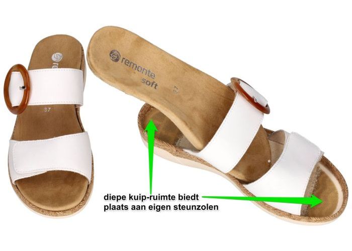 Remonte R6858-80 slippers & muiltjes wit
