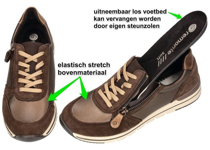 Remonte R6700-25 sneakers  bruin donker
