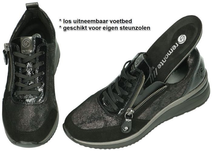 Remonte D2401-02 sneakers  zwart