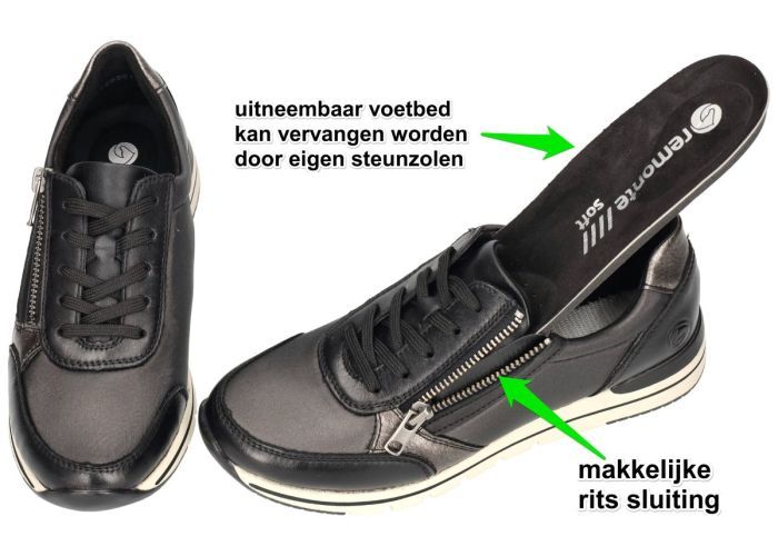 Remonte R6700-04 sneakers  zwart