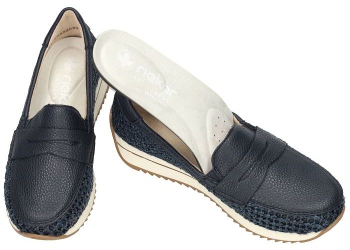 Rieker N1254-14 ballerina's & mocassins blauw donker