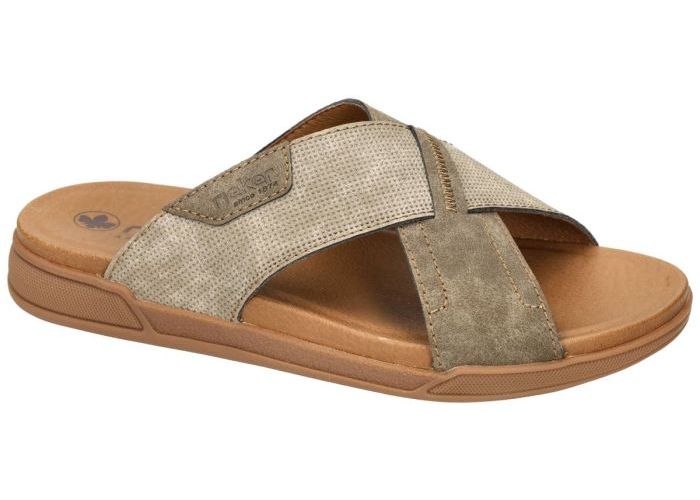 Herenschoenen Rieker PANTOFFELS & SLIPPERS 27080-25 (extra weit) Taupe Donker