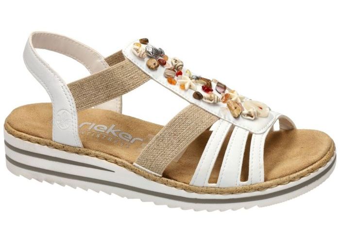 Rieker V0656-80 sandalen wit