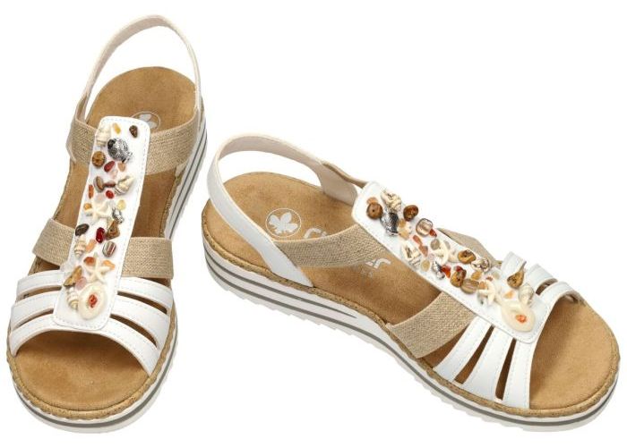 Rieker V0656-80 sandalen wit