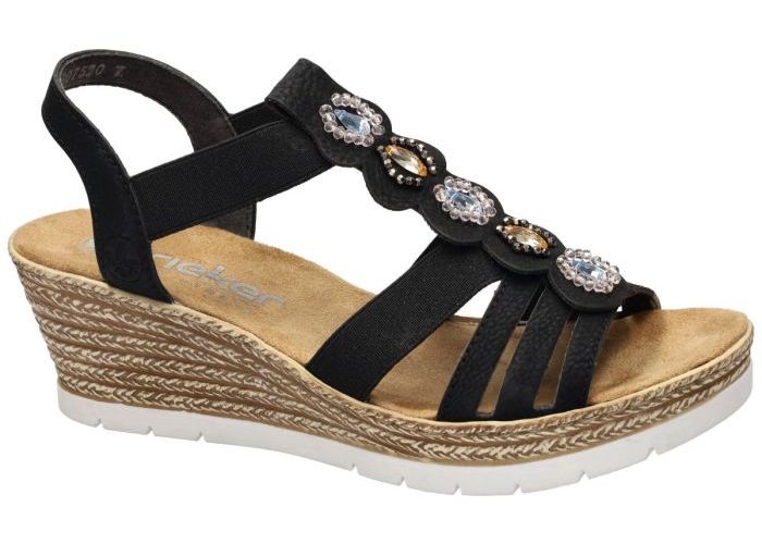 Rieker 619B2-00 sandalen zwart