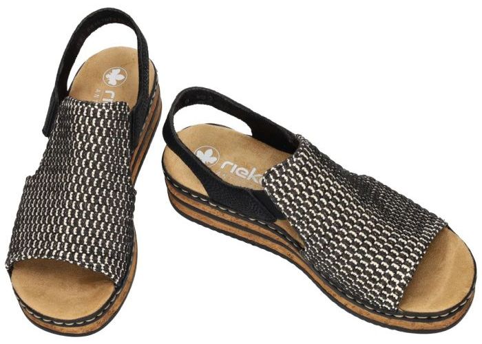 Rieker 62971-00 sandalen zwart