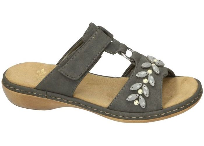 Rieker 65981-45 slippers & muiltjes grijs  donker
