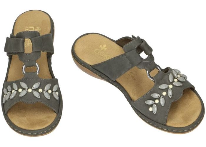 Rieker 65981-45 slippers & muiltjes grijs  donker