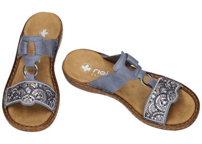 Rieker 608K2-12 slippers & muiltjes blauw licht