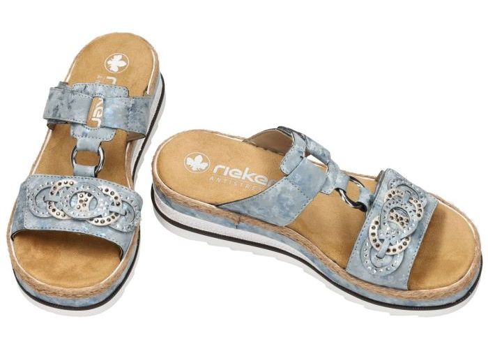 Rieker V7986-12 slippers & muiltjes blauw licht