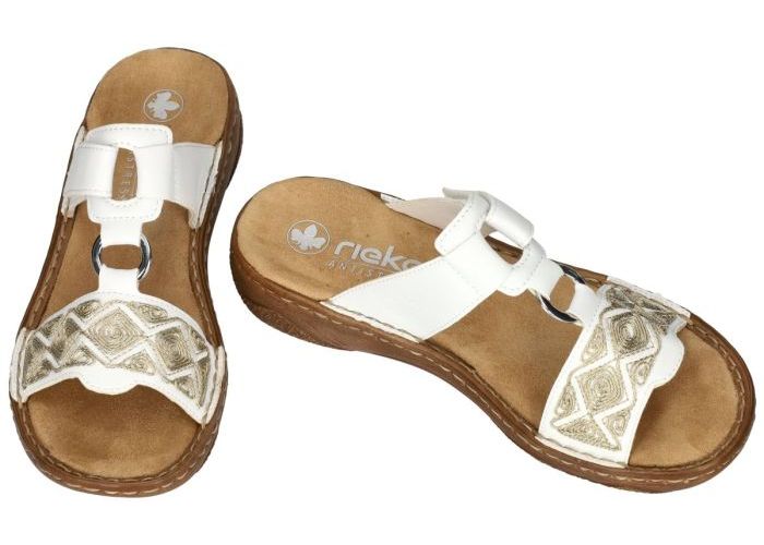 Rieker V2864-80 slippers & muiltjes wit