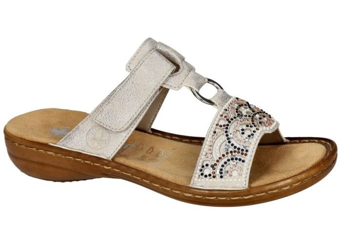 Rieker 608K2-40 slippers & muiltjes zilver