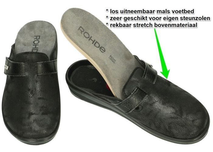 Rohde 6165 CATANIA G pantoffels zwart