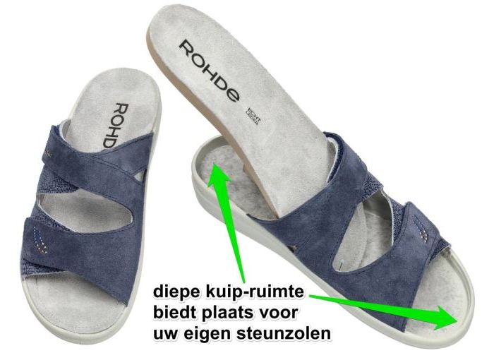 Rohde 5729  RIVELLA slippers & muiltjes blauw donker