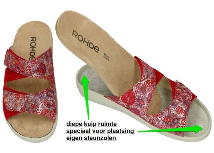 Rohde 5735-41 RIVELLA slippers & muiltjes rood