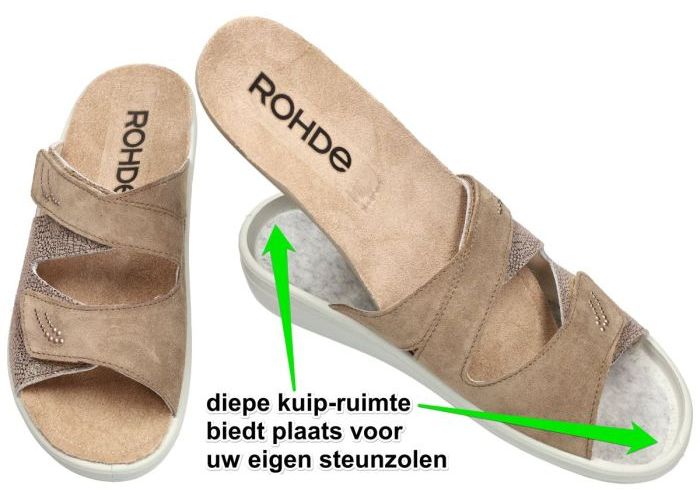 Rohde 5729  RIVELLA slippers & muiltjes taupe