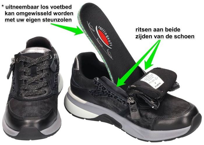 Rollingsoft 76.847.47 sneakers  zwart