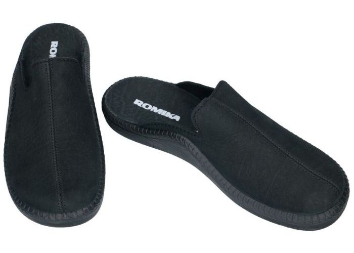 romika mokasso 202 men's black leather slipper