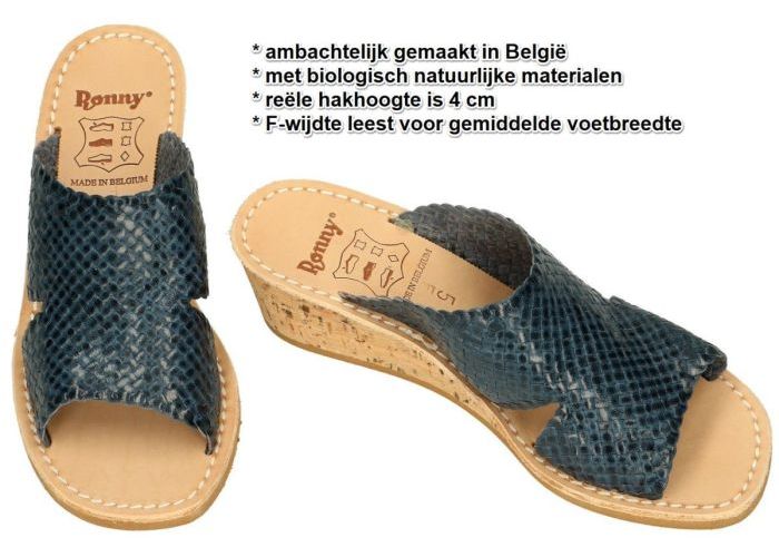 Ronny 6004  slippers & muiltjes blauw donker