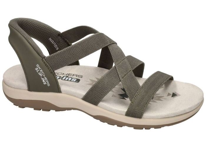 Skechers 163460 REGGAE SLIM-STRETCH FLEX sandalen groen olijf