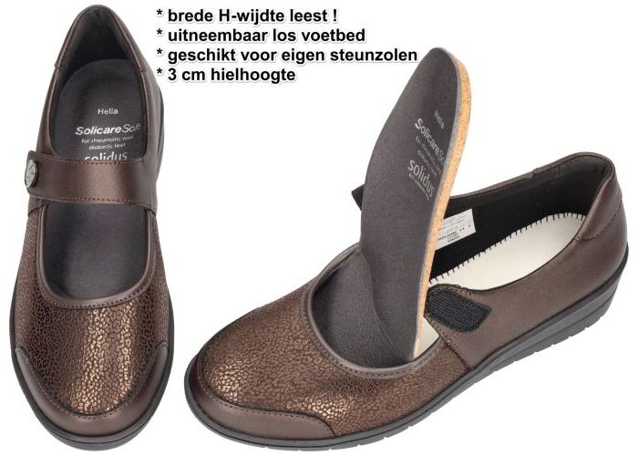 Solidus 25503-20985 HELIA (H) ballerina's & mocassins bruin donker
