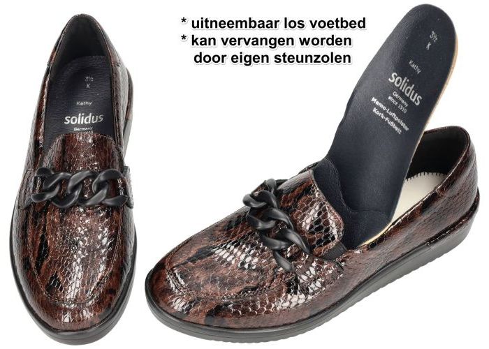 Solidus 51013-30842 KATHY (K) ballerina's & mocassins bruin donker