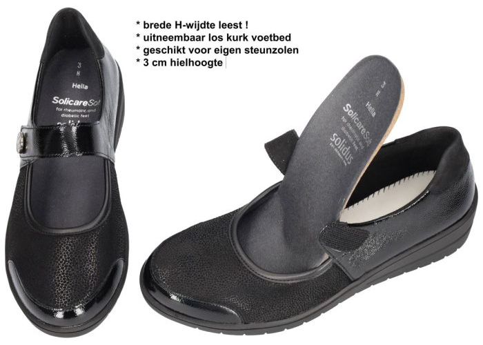 Solidus 25503-01177 HELIA (H) ballerina's & mocassins zwart