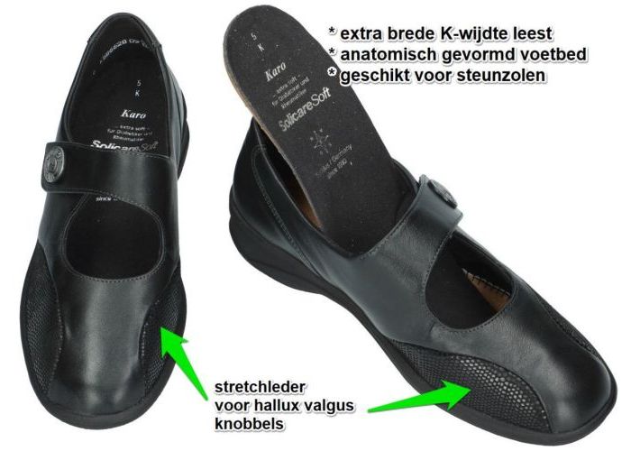 Solidus 42500-00100 KARO ballerina's & mocassins zwart