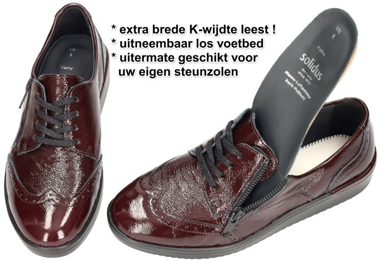 Solidus 51002-50055 KATHY 002 (K) lage gesloten schoenen bordeaux