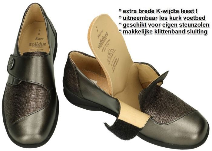 Solidus 42003-20849 KARO (K) lage gesloten schoenen grijs  donker