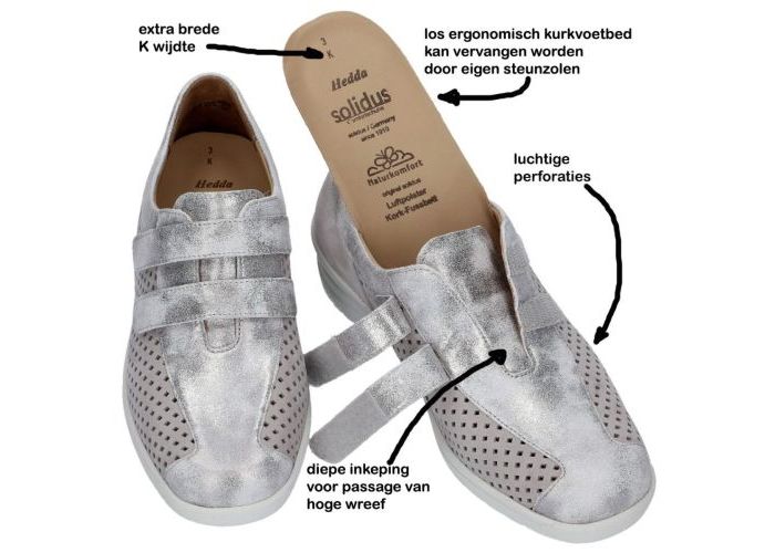 Solidus 26371-20194 HEDDA (K) lage gesloten schoenen zilver