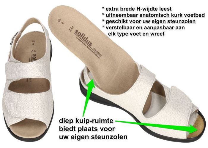 Solidus 73038 -  LIA 038  (H leest) sandalen off-white/ecru/parel